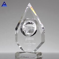 Premios globales de cristal grabado personalizado para recuerdos de empleados exitosos
