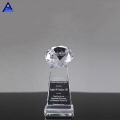 Premios de cristal transparente de esfera de diamante de sublimación de logotipo personalizado