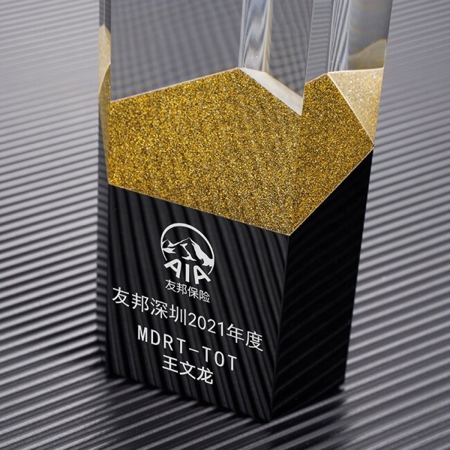 2021 New Design Crystal Trophy Star Crystal Gold Silver Copper Trophy Plaque Crystal Trophy Awards