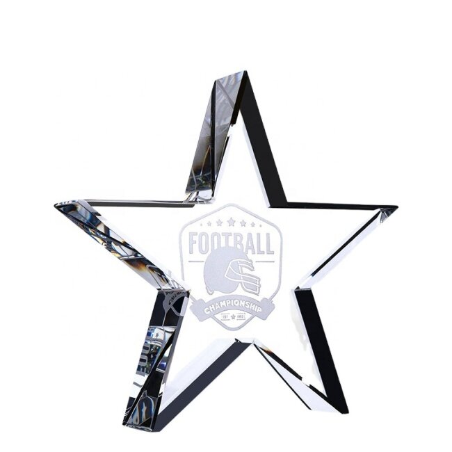 High Quality Paperweight Crystal Blank Block Star Awards Crystal Glass Trophy