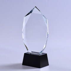 Custom Design High Quality Best Selling Crystal Clear Oscar Award Trophy With Black Base