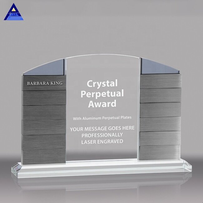 Custom 2D 3D Laser Etched Rectangle Shaped Crystal Award Plaque With Logo Custom
