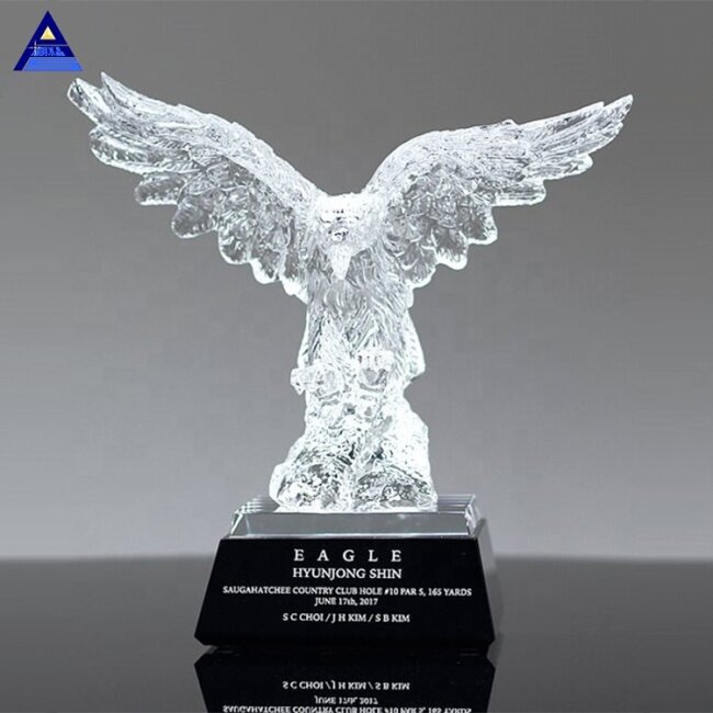 DIY Engraved Clear Majestic K9 Eagle Crystal Trophy For Leaders Honor Awards
