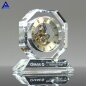 Custom Advertising Gift Table Desk Clock Executive Engraved Crystal Clock With Logo