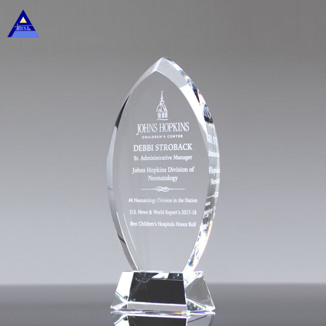Fancy Engraving K9 Accolade Flame Crystal Award For Decoration