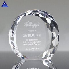 Clear K9 Crystal Diamond Trophy Граненый круг Большой стеклянный куб пресс-папье