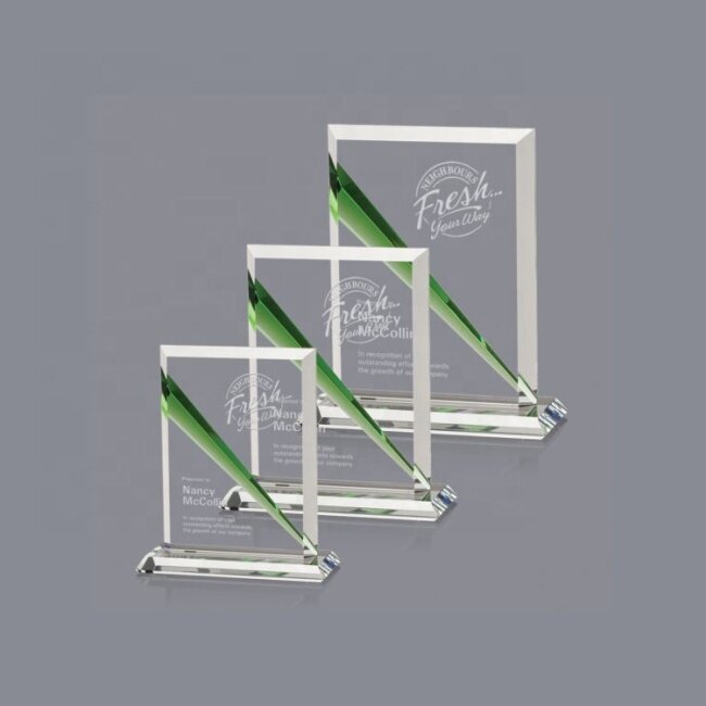 Latest Design Promotional Unique Shape Sublimation Blank Crystal Trophy Plaque For Custom Medal
