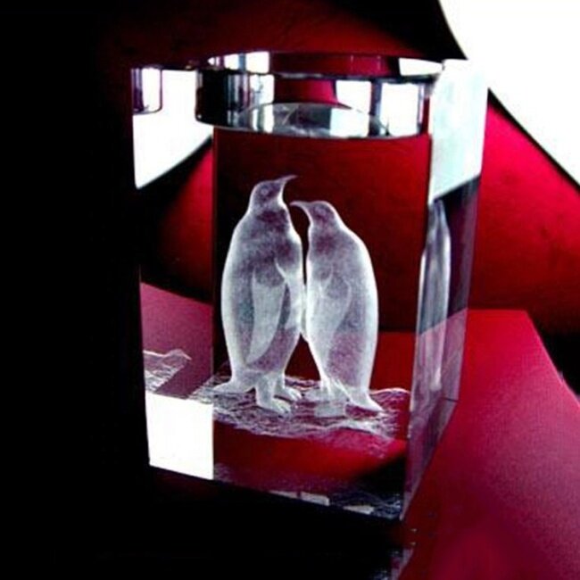 Hot tea lamp holder 3D laser engraving crystal penguin