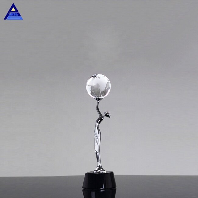 Global Celebration Figurine Crystal Award Trophy