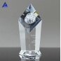 Elegant Clear Obelisk Shape Luxury Crystal Glass Award Trophy Crystal Shield Gift For Competition Awards