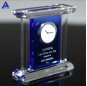 Simple Style Modern Unique Shape Clear Engraved Crystal Clock For Decorative