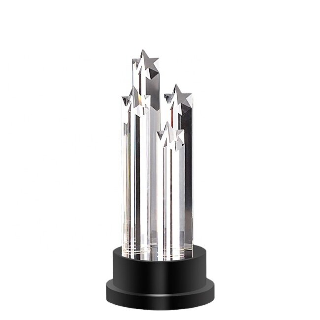 Wholesale cheap custom pentagram award blank crystal star glass crystal trophy