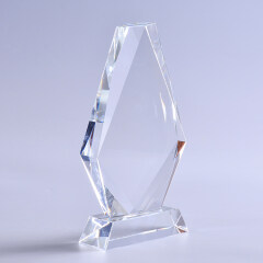 Trofeo de cristal cuadrilátero creativo barato personalizado grabable con base clara