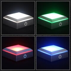 FS Crystal LED Light Base для Crystal 3D Glass Art Красочная освещенная квадратная подставка Плоская подставка