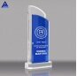 Wholesale High-Grade Crystal Glass Trophy Custom Blue Divine Duality Crystal Trophy For Awards