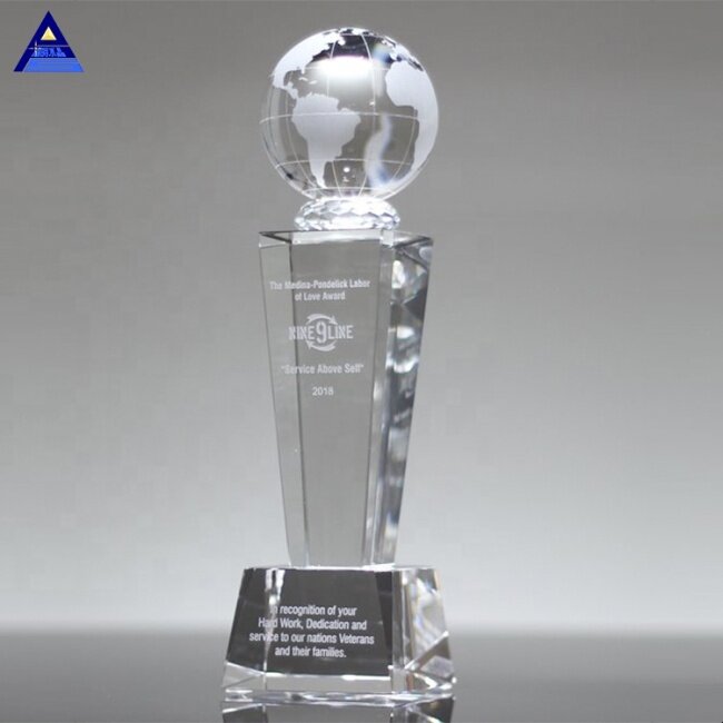 2019 Hot Sell New Product Heavyweight Galaxy Crystal Globe Trophy