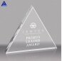 China Goods Wholesale Optical Crystal Triangle Paperweight Award With Custom Logo Etched Inside