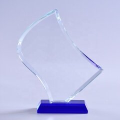 Трофей награды New Design Custom Cutting Flame Crystal с синей основой для успешных наград