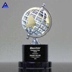 Regalos corporativos personalizados de alta calidad Crystal Earth Globe Trophy Awards