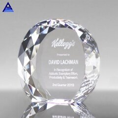 Clear K9 Crystal Diamond Trophy Граненый круг Большой стеклянный куб пресс-папье