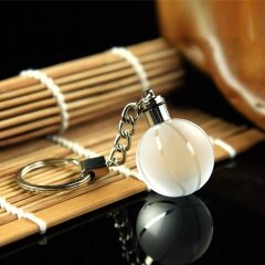 Хрустальный шар 3D гравировка брелок кольцо брелок светодиодный светящийся кулон подарок