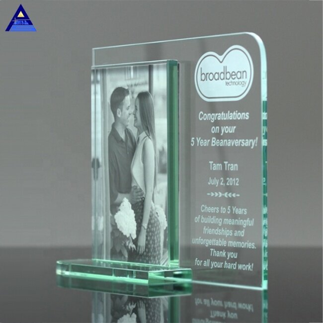 Sublimation Fancy Mainliner Glass Crystal Photo Frame Trophy For Wedding Gift