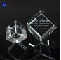 Transparent Printed Logo K9 3D Laser Carving Glass Crystal Cube Paperweight