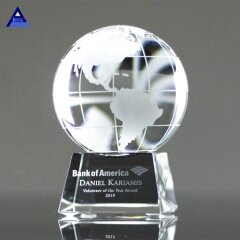 Premios de trofeo de la tierra del mundo del globo de cristal personalizado para los recuerdos de la graduación de los niños de los profesores