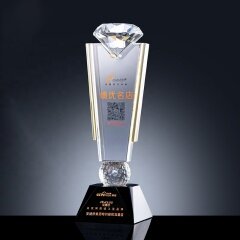 2021 New Design Crystal award trophy Customized engraving Diamond crystal trophy plaque sport crystal golf awards trophy