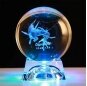 Cheap Beautiful Pattern 3d Laser 80mm 100mm Globe K9 Glass Solar Crystals Dragon Balls with crystal base For Home Decor
