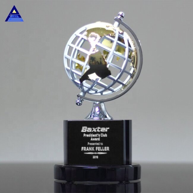 High Quality Custom Corporate Gifts Crystal Earth Globe Trophy Awards