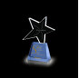 Five Star design crystal Trophy Crystal Stereo Pentagram Trophy for company annual awarding