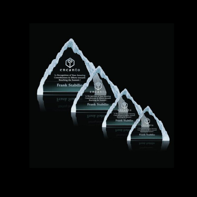 China Wholesale High Quality Engraved Crystal Triangle Mountain Trophy Award For Customized Business Gifts