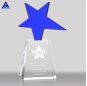 Optical Glass Crystal Blue Color Rising Star Award Trophy