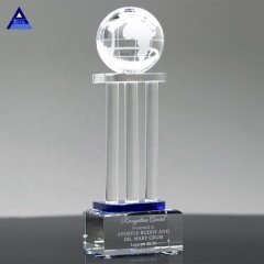 Premio de globo de cristal transparente grande con globo de mapa mundial de tierra de cristal de regalo de boda