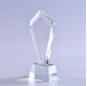 Popular Crystal Anniversary Souvenirs Pentagon Shaped Crystal Trophy Awards Glass Plaque With Base