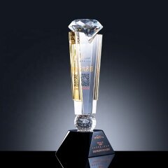 2021 Новый дизайн Кристалл награды трофей Индивидуальная гравировка Алмазный кристалл трофейная табличка спортивный кристалл награды за гольф трофей