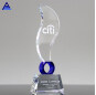Factory Sales Color Elliptic Blue Flame Crystal Glass Award Trophy