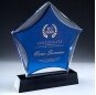 Wholesale K9 Quality Blue Star Crystal Plaques And Awards With Black Base