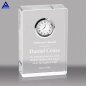 Square Shaped Blank Crystal Awards Clock for Customized Office Desk Gifts