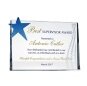 high quality classical design blank block blue star trophy crystal award plaque