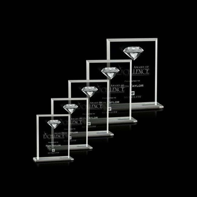 Rectangle Fashion High-end Business Custom Transparent Colored Diamond Crystal Award