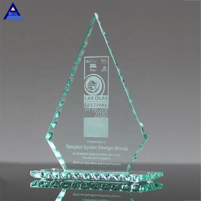 Modern Fashion Design Custom Logo Jade Glass Conquest Award Trophy,Crystal Cup Trophy