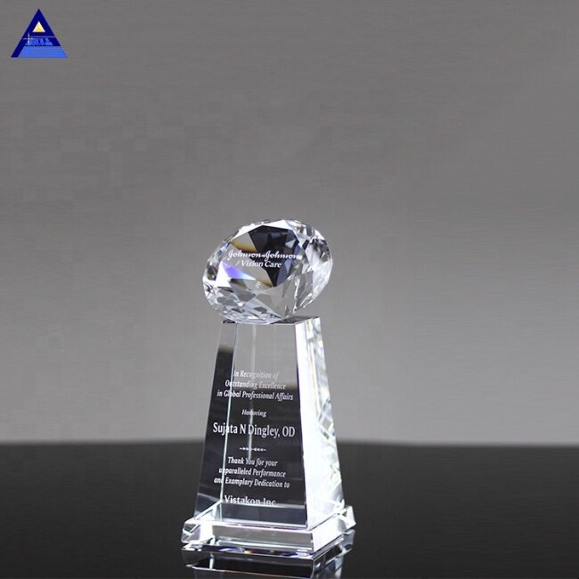 Custom Logo Sublimation Diamond Sphere Clear Crystal Awards