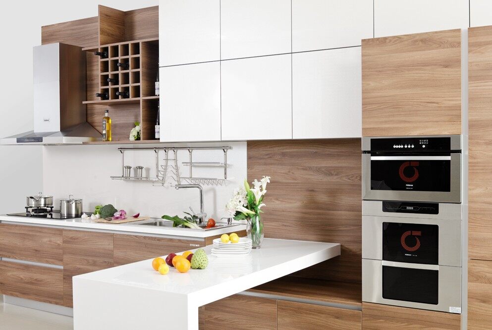 Modern Melamine Modular Kitchen Cabinet from China Kitchen Cabinet Factory Distributor