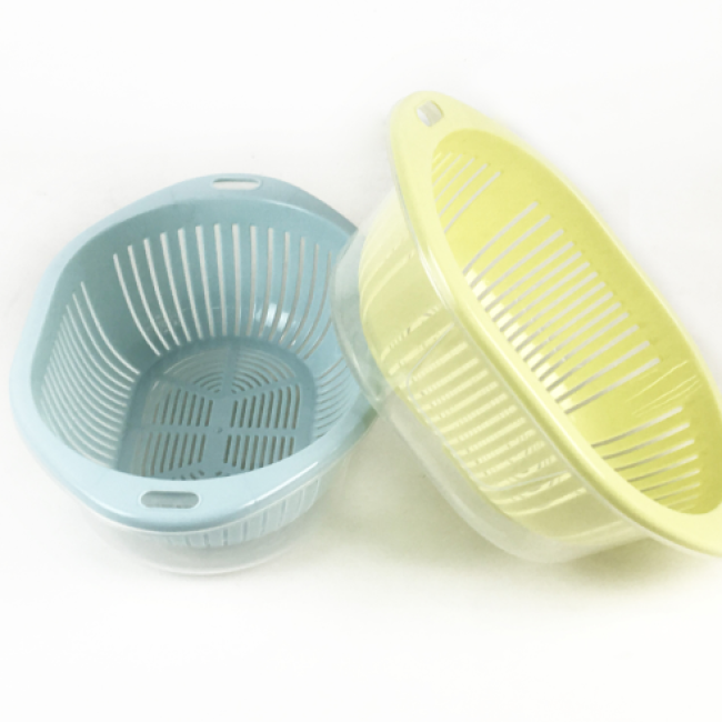 Plastic kitchen utensils 3 in 1 food fruit vegetable drainer basket and filter colander